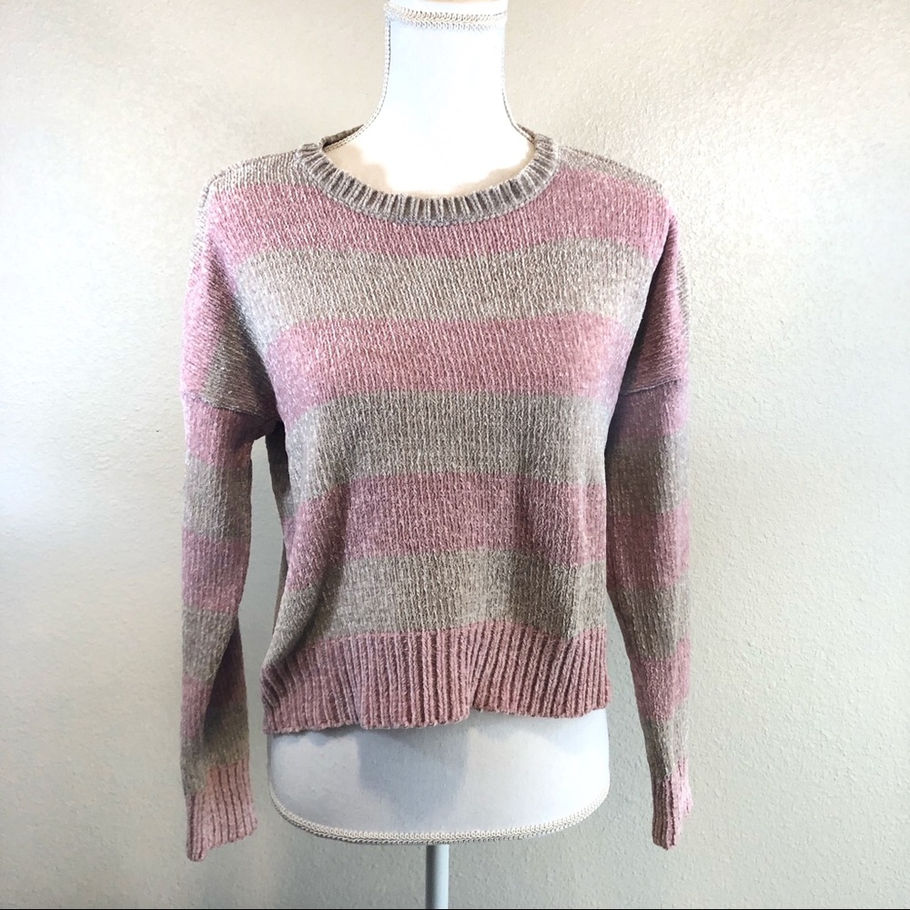 Romeo & Juliet Couture Rose Mink Striped Sweater